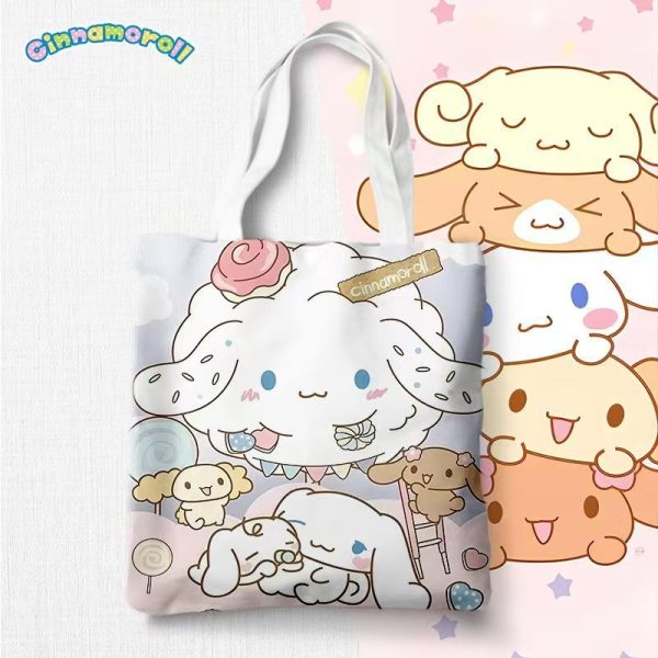 Sanrio Cinnamoroll canvas bag built-in zipper pocket 33*38cm - Image 15