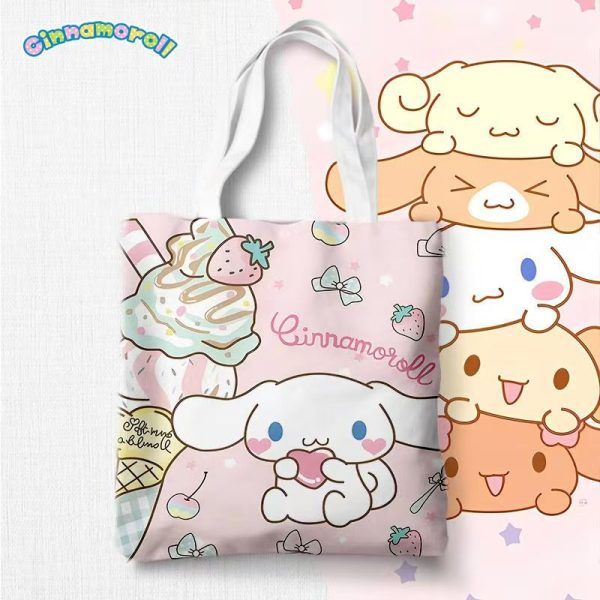Sanrio Cinnamoroll canvas bag built-in zipper pocket 33*38cm