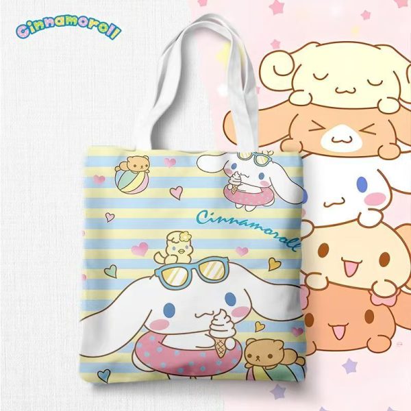 Sanrio Cinnamoroll canvas bag built-in zipper pocket 33*38cm - Image 17