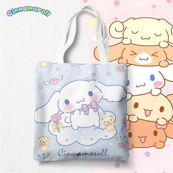 Sanrio Cinnamoroll canvas bag built-in zipper pocket 33*38cm - Image 18