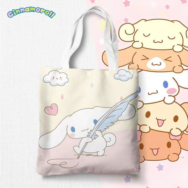 Sanrio Cinnamoroll canvas bag built-in zipper pocket 33*38cm - Image 21